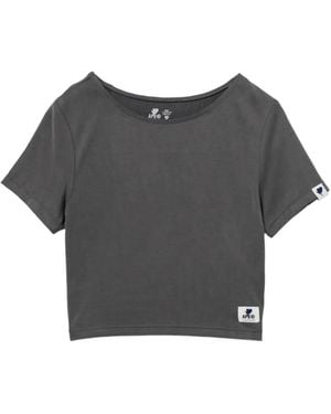 AAPE BY A BATHING AP Logo-Patched Crop T-Shirt - Grey