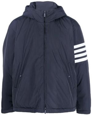 Thom Browne Bomber Jacket With 4-Stripe Detail - Blue