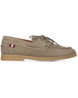 Bally Suede Boat Shoes - Natural