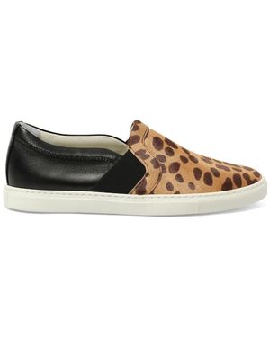 Lanvin Leopard-Print Pull-On Sneakers - White