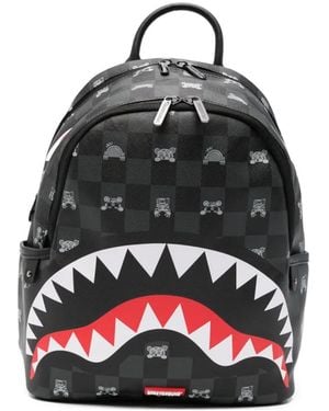 Sprayground Shark-Mouth Chequered Backpack - Black
