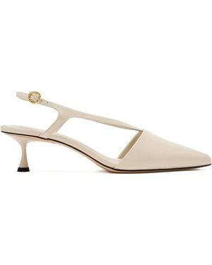 STUDIO AMELIA 50Mm Slingback Cut-Out Court Shoes - Natural