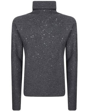 Antonelli Sequin-Embellished Roll-Neck Jumper - Blue