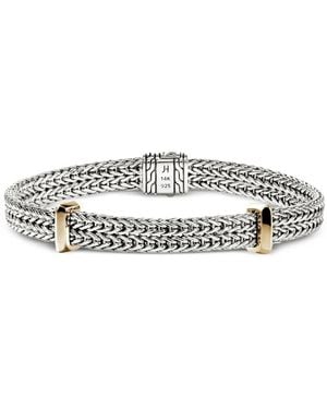 John Hardy 14Kt Geelgouden En Sterling Zilveren Icon Schakelarmband - Wit