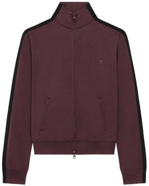 Courreges Logo-Embroidered Side-Stripe Sweatshirt - Purple