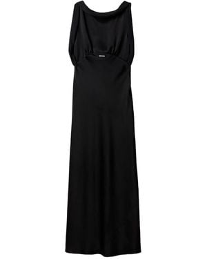 Miu Miu Vestido largo de satén - Negro