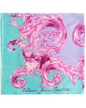 Versace Jeans Couture Floral Silk Scarf - Pink