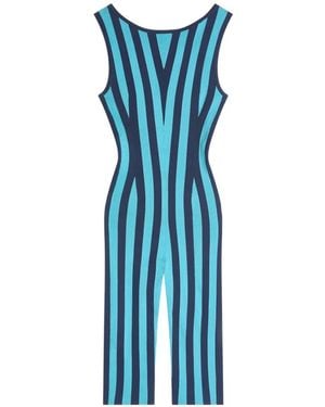 Dries Van Noten Striped Jumpsuit - Blue