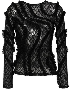 Pushbutton Top Con Ruches - Nero
