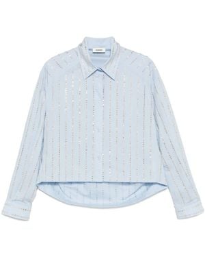 Sandro Crystal-Embellished Shirt - Blue