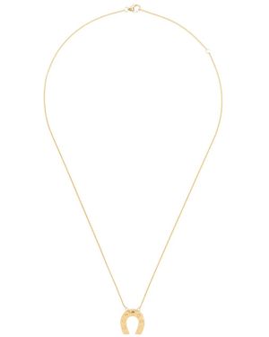 Harwell Godfrey 18Kt Mini Horseshoe Pendant Necklace - White