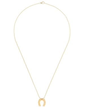 Harwell Godfrey 18Kt Mini Horseshoe Pendant Necklace - White