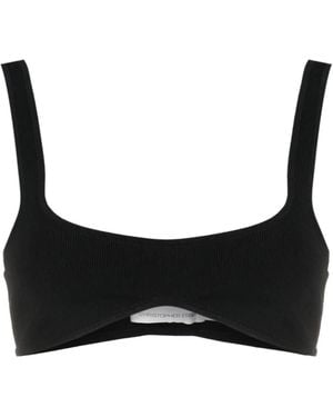 Christopher Esber Minuscule Ribbed Bralette Top - Black
