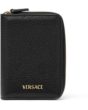 Versace Myth Zip-Up Wallet - Black