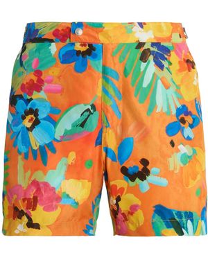Polo Ralph Lauren Monaco Floral-Print Recycled Polyester-Blend Swim Shorts - Orange