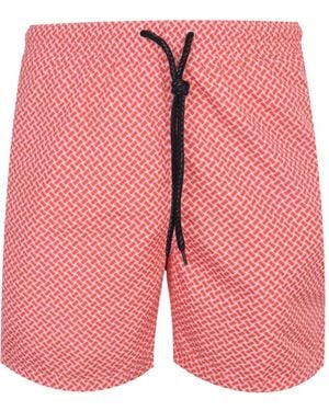 Drumohr Geometric-Print Drawstring Shorts - Pink