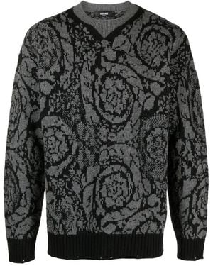 Versace Pullover Mit Barocco-Muster - Grau