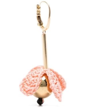 La DoubleJ Bouquet Drop Crochet-Flower Drop Earrings - Pink