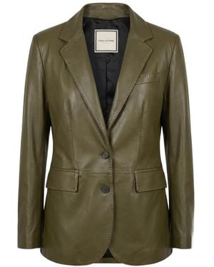 Tagliatore Leather Blazer - Green