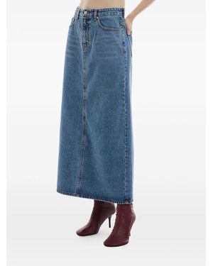 Rest&Recreation Logo-Print Denim Skirt - Blue