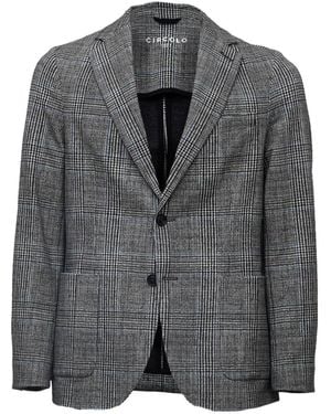 Circolo 1901 Prince Of Wales Check Blazer - Gray