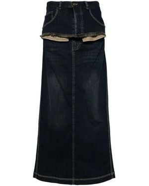 Act No1 Jeansrock Im Layering-Look - Schwarz