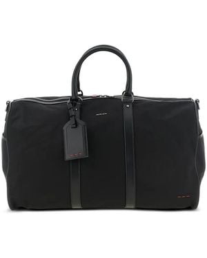 Kiton Leather-Trim Weekend Duffel Bag - Black
