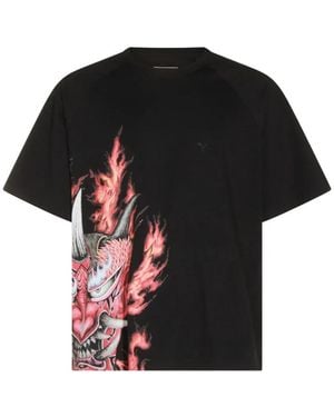 Y-3 Graphic-Print Raglan-Sleeve T-Shirt - Black