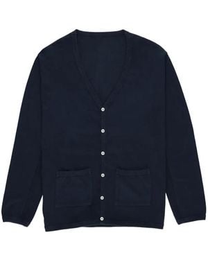 Fortela Cardy V-Neck Pocket Cardigan - Blue