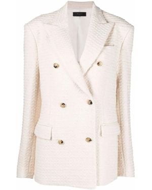 Amiri Knitted Double-Breasted Blazer - Natural