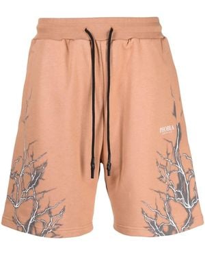 Phobia Lightning-Print Cotton Shorts - Orange