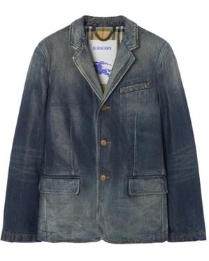 Burberry Jacke Aus Beschichtetem Denim - Blau