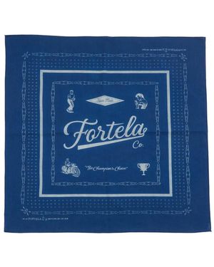 Fortela Logo-Print Muslin Bandana - Blue