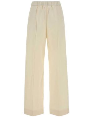 Jil Sander Wide-Leg Cotton Pants - White