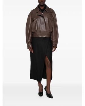 Tagliatore Ivy Wrap Midi Skirt - Black