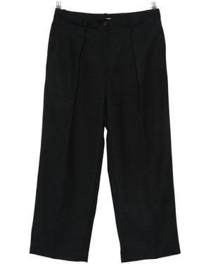 Brunello Cucinelli Pleated Wool Trousers - Black