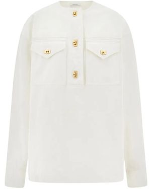 Ferragamo Washed Gabardine Shirt - White