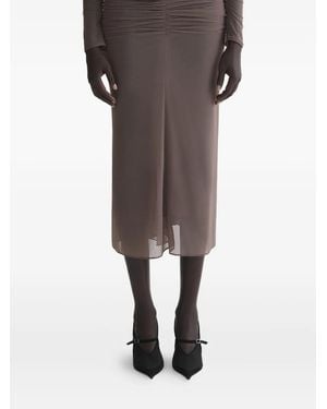 Mugler Asymmetrische Rok Met Mesh - Grijs