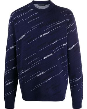 Balenciaga Logo Sweatshirt - Blue