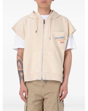 DSquared² Adriana Fit Hooded Zip Hoodie - Natural