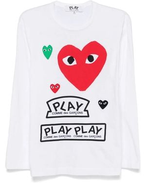 COMME DES GARÇONS PLAY Logo-Print T-Shirt - White