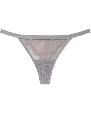 Love Stories Tanga Mit Spitzenbesatz - Grau