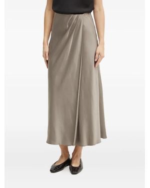 Guess Draped-Detail Midi Skirt - Brown