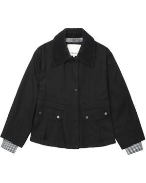 3.1 Phillip Lim Pocket Check Trim Jacket - Black