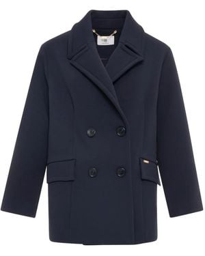 Fracomina Double-Breasted Coat - Blue