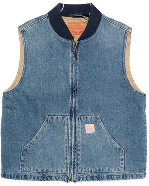 Levi's Zip-Up Sleeveless Gilet - Blue