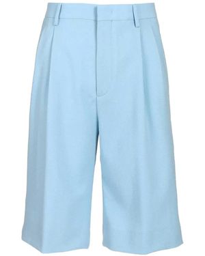 Tagliatore Pleat-Detail Shorts - Blue