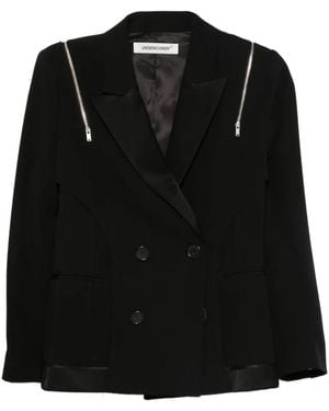 Undercover Zip-Detail Double-Breasted Blazer - Black