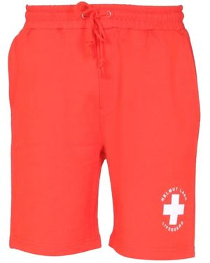 Helmut Lang Shorts Met Trekkoord En Grafische Print - Rood
