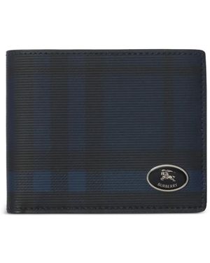 Burberry Check Slim Bifold Wallet - Blue